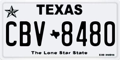 TX license plate CBV8480