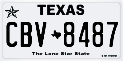 TX license plate CBV8487