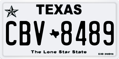 TX license plate CBV8489