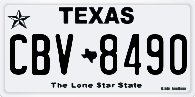 TX license plate CBV8490
