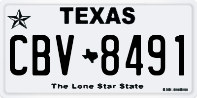 TX license plate CBV8491