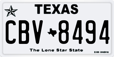 TX license plate CBV8494