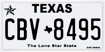 TX license plate CBV8495