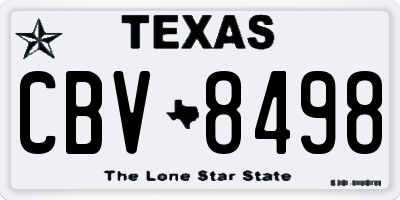 TX license plate CBV8498
