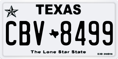 TX license plate CBV8499