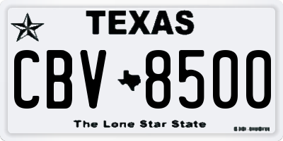 TX license plate CBV8500