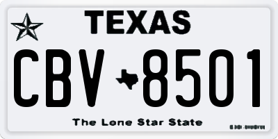 TX license plate CBV8501