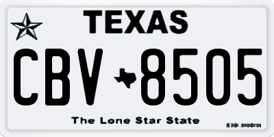 TX license plate CBV8505