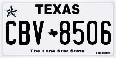 TX license plate CBV8506