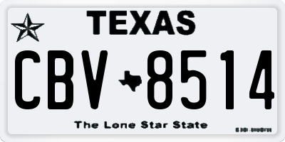 TX license plate CBV8514