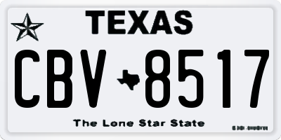 TX license plate CBV8517
