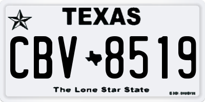 TX license plate CBV8519