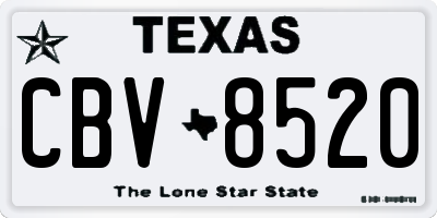 TX license plate CBV8520