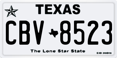 TX license plate CBV8523