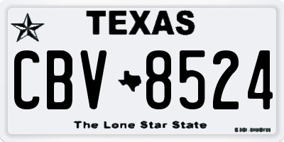 TX license plate CBV8524