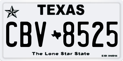 TX license plate CBV8525