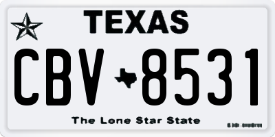 TX license plate CBV8531