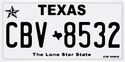 TX license plate CBV8532