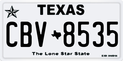 TX license plate CBV8535