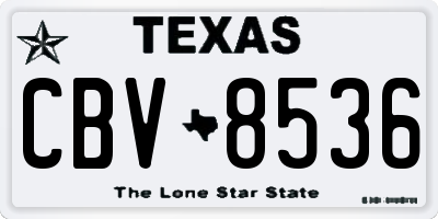 TX license plate CBV8536