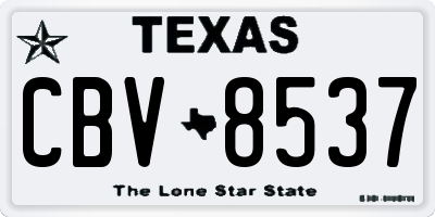 TX license plate CBV8537