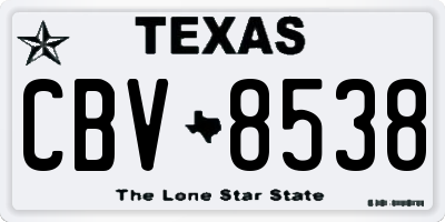TX license plate CBV8538