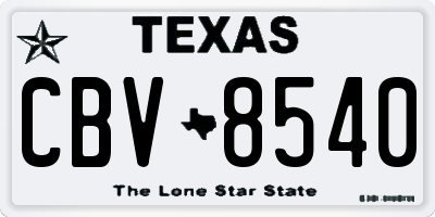 TX license plate CBV8540