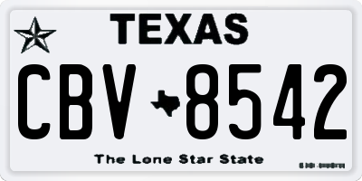 TX license plate CBV8542