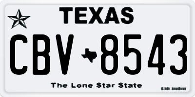 TX license plate CBV8543