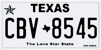 TX license plate CBV8545