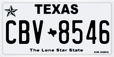 TX license plate CBV8546