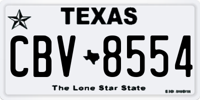 TX license plate CBV8554