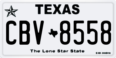 TX license plate CBV8558