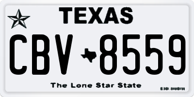 TX license plate CBV8559