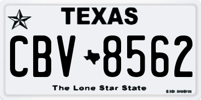 TX license plate CBV8562