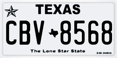 TX license plate CBV8568