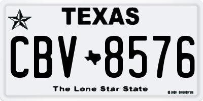 TX license plate CBV8576