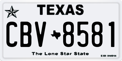 TX license plate CBV8581