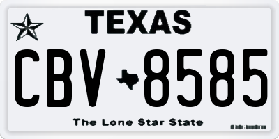 TX license plate CBV8585