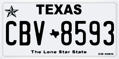 TX license plate CBV8593