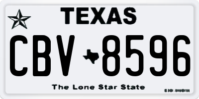 TX license plate CBV8596