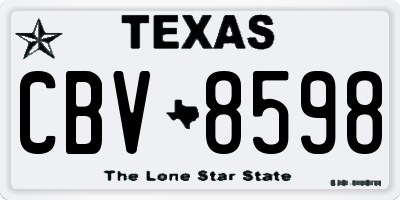 TX license plate CBV8598