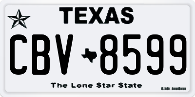 TX license plate CBV8599