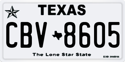 TX license plate CBV8605