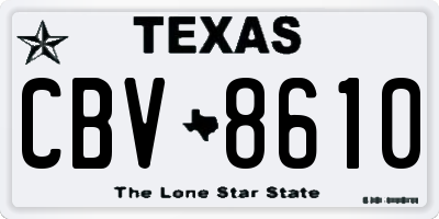 TX license plate CBV8610