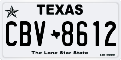 TX license plate CBV8612