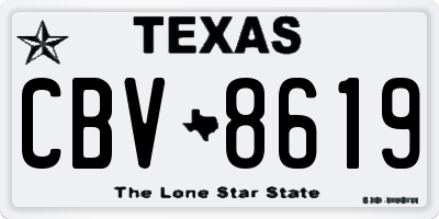 TX license plate CBV8619