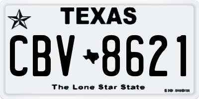 TX license plate CBV8621