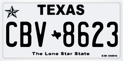 TX license plate CBV8623