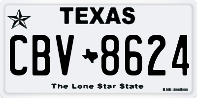 TX license plate CBV8624